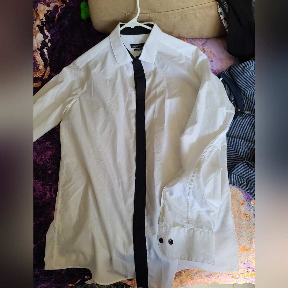White Bar III Slim Fit Button Up